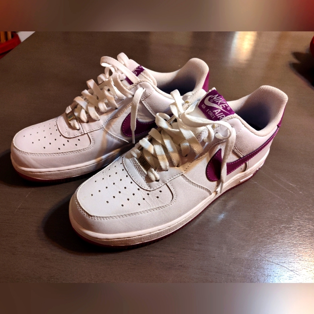 Nike Air Force 1 purple and white size 10
